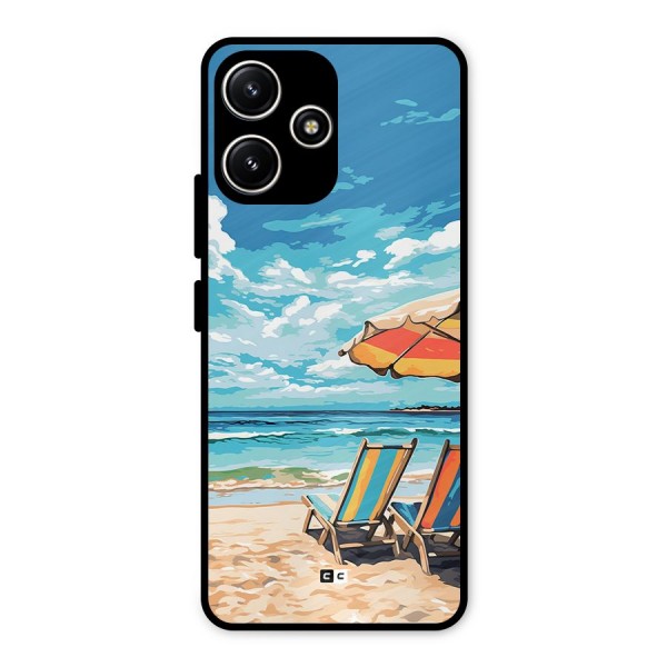 Sunny Beach Metal Back Case for Poco M6 Pro