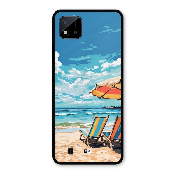 Sunny Beach Metal Back Case for Realme C11 2021