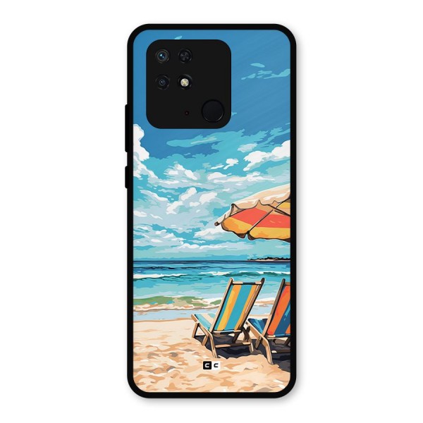 Sunny Beach Metal Back Case for Redmi 10