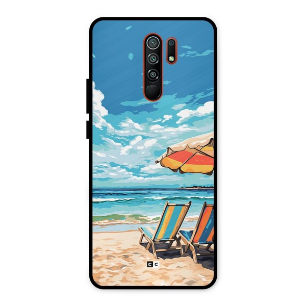 Sunny Beach Metal Back Case for Redmi 9 Prime