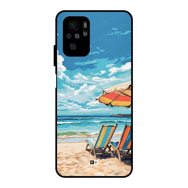 Sunny Beach Metal Back Case for Redmi Note 10