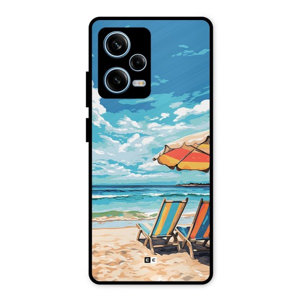 Sunny Beach Metal Back Case for Redmi Note 12 Pro