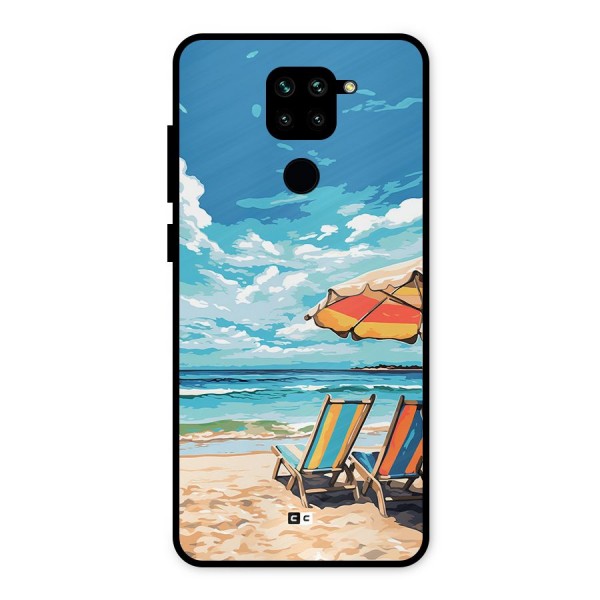 Sunny Beach Metal Back Case for Redmi Note 9