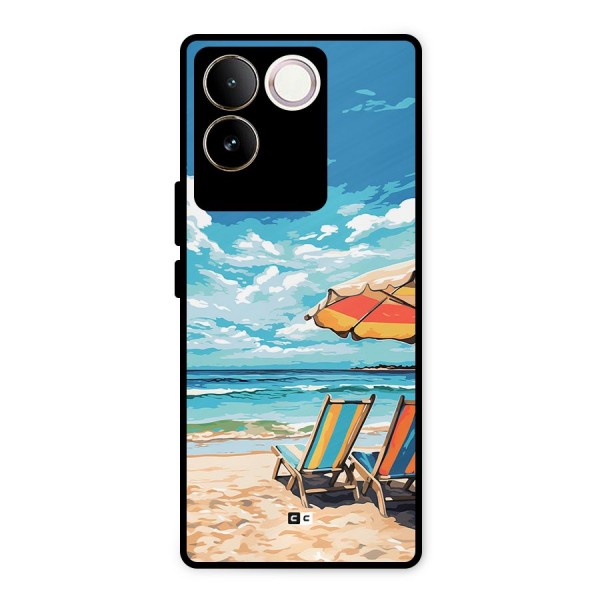 Sunny Beach Metal Back Case for Vivo T2 Pro