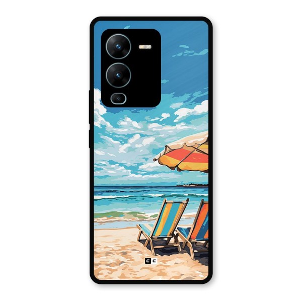 Sunny Beach Metal Back Case for Vivo V25 Pro