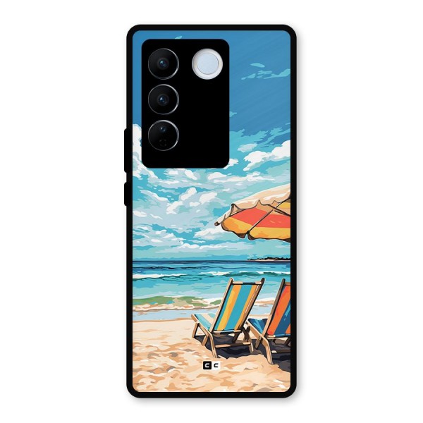 Sunny Beach Metal Back Case for Vivo V27 Pro