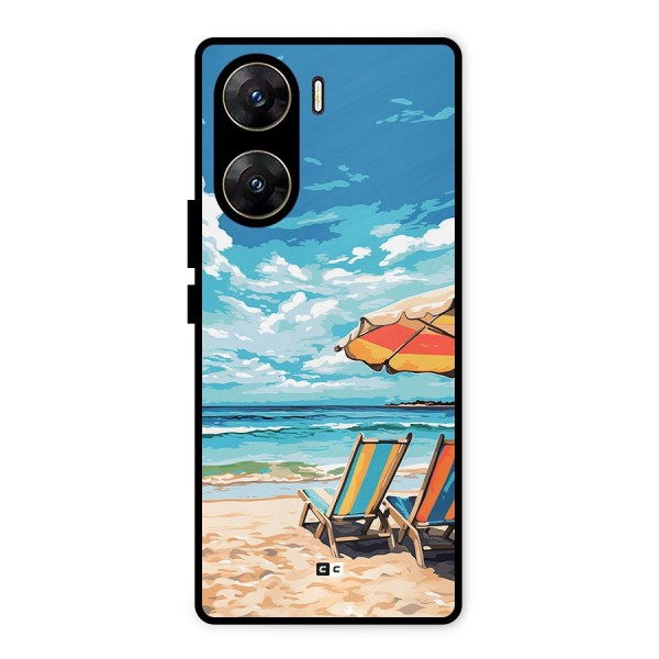 Sunny Beach Metal Back Case for Vivo V29e