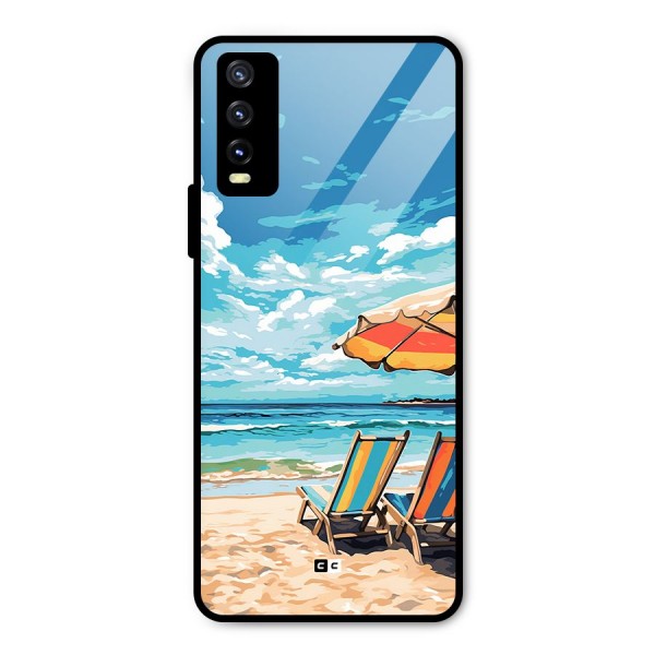 Sunny Beach Metal Back Case for Vivo Y20 2021