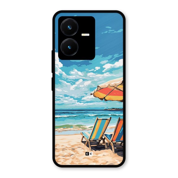 Sunny Beach Metal Back Case for Vivo Y22s