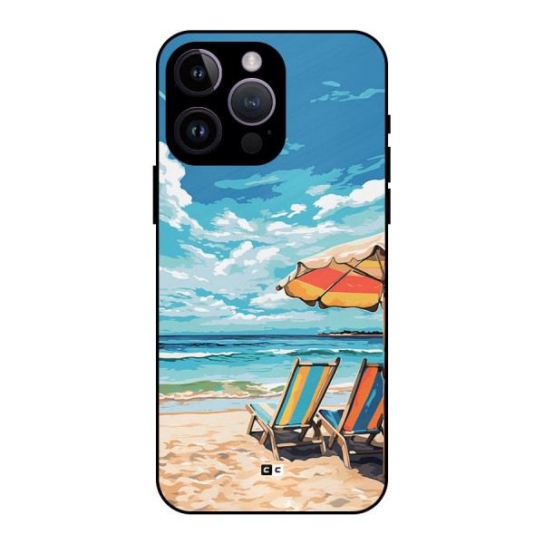 Sunny Beach Metal Back Case for iPhone 14 Pro Max
