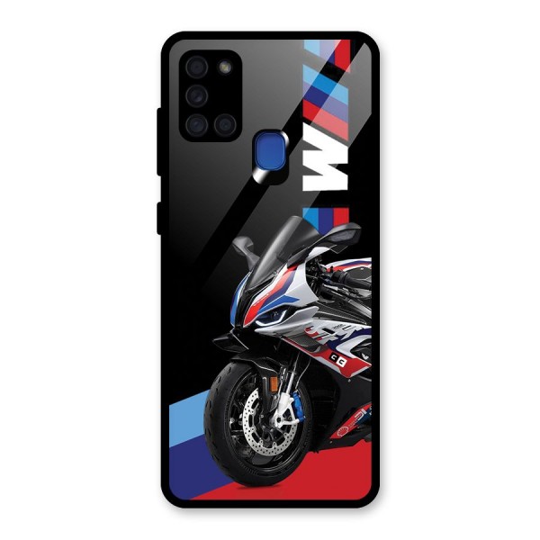 SuperBike Stance Glass Back Case for Galaxy A21s