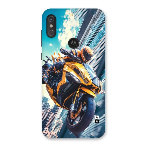 Super Bike Falling Back Case for Motorola One Power