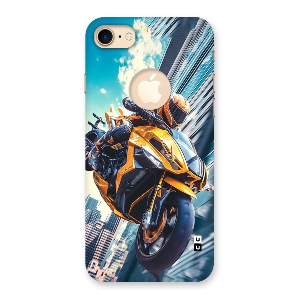 Super Bike Falling Back Case for iPhone 8 Logo Cut