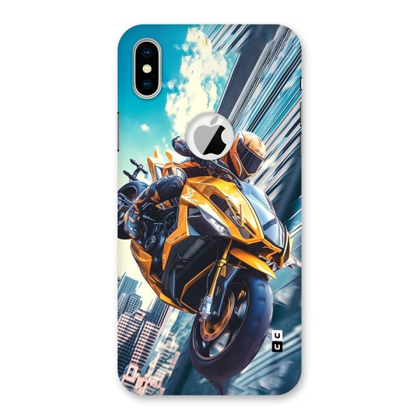 Super Bike Falling Back Case for iPhone XS Logo Cut