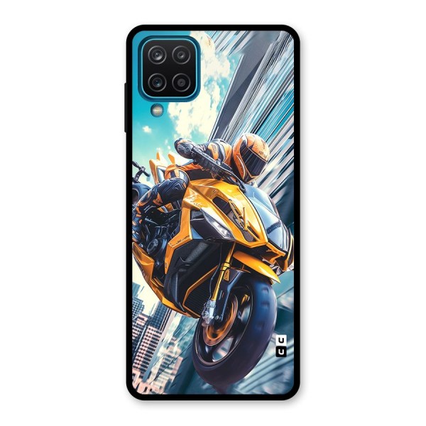 Super Bike Falling Glass Back Case for Galaxy A12