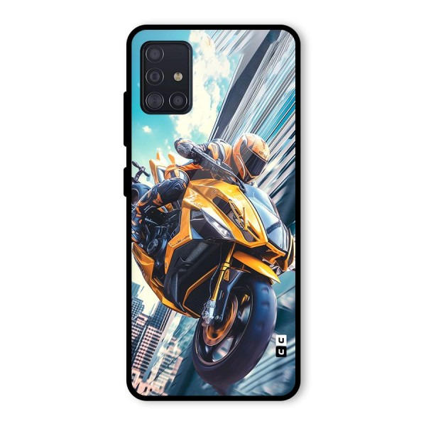 Super Bike Falling Glass Back Case for Galaxy A51