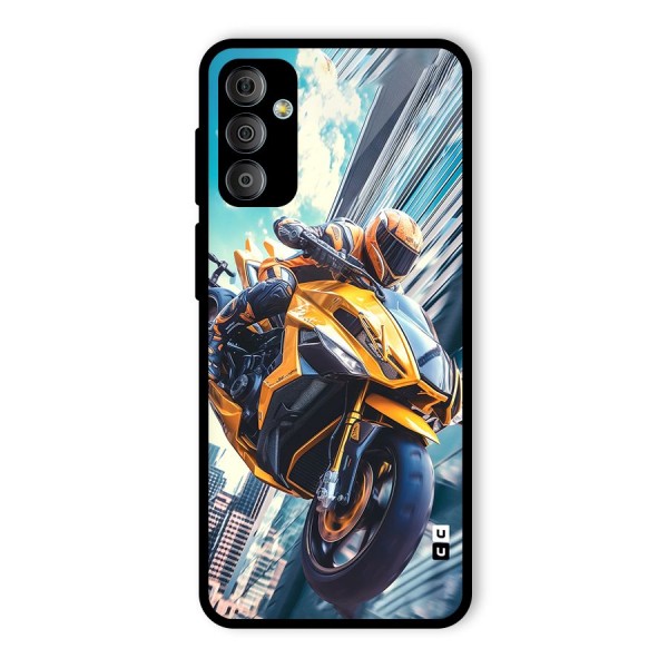 Super Bike Falling Glass Back Case for Galaxy F23