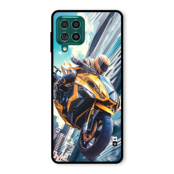 Super Bike Falling Glass Back Case for Galaxy F62