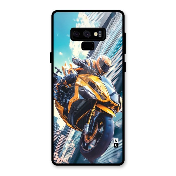 Super Bike Falling Glass Back Case for Galaxy Note 9