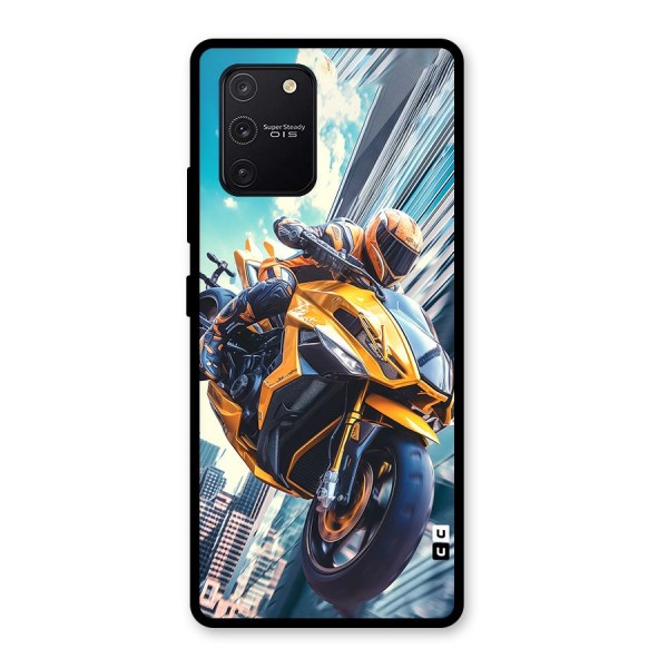 Super Bike Falling Glass Back Case for Galaxy S10 Lite