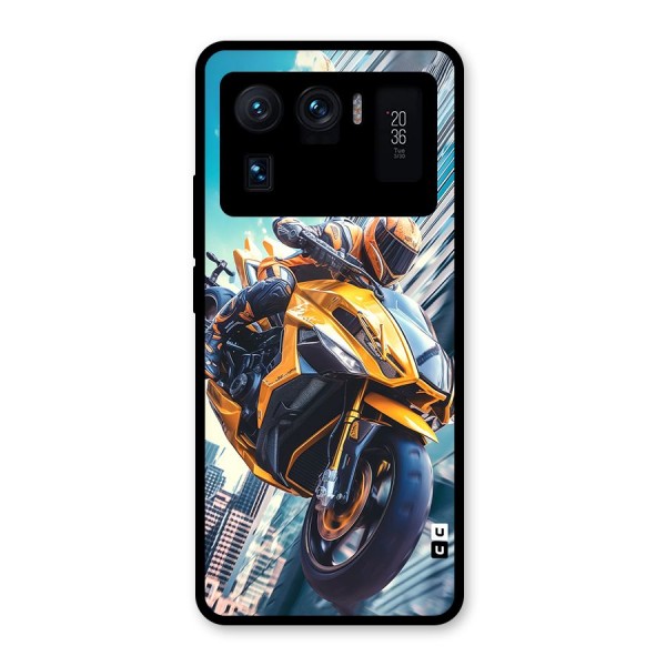 Super Bike Falling Glass Back Case for Mi 11 Ultra