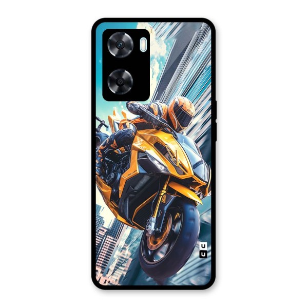 Super Bike Falling Glass Back Case for Oppo A77s