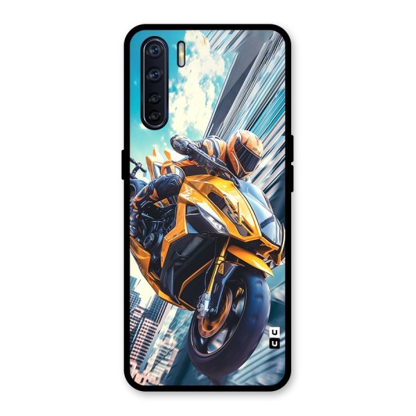 Super Bike Falling Glass Back Case for Oppo F15