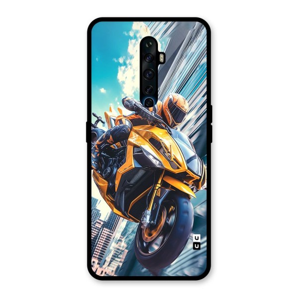 Super Bike Falling Glass Back Case for Oppo Reno2 Z