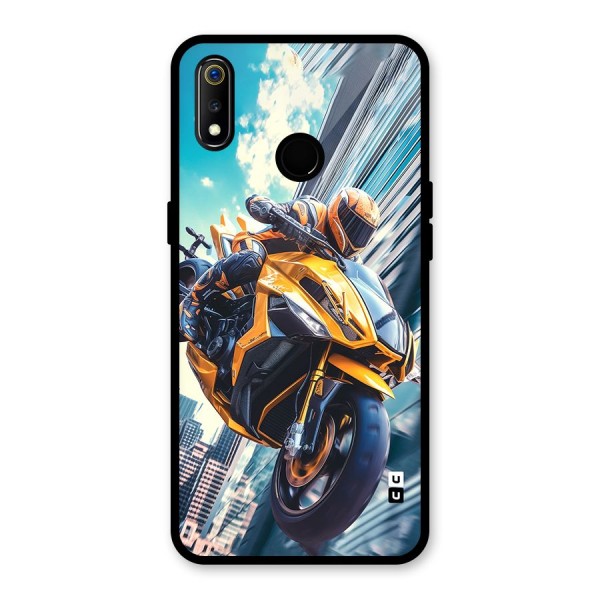 Super Bike Falling Glass Back Case for Realme 3