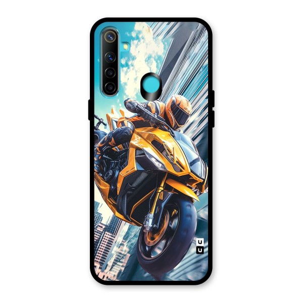 Super Bike Falling Glass Back Case for Realme 5