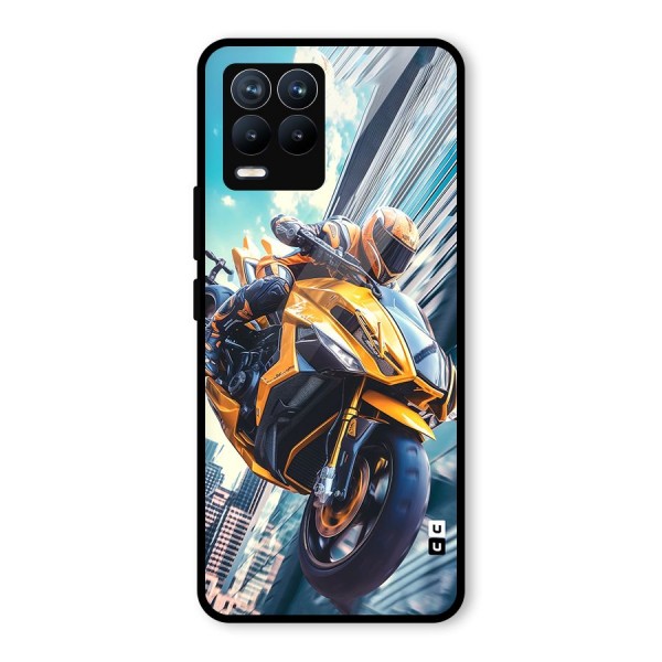 Super Bike Falling Glass Back Case for Realme 8 Pro