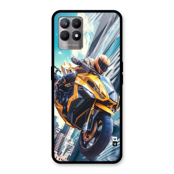 Super Bike Falling Glass Back Case for Realme 8i