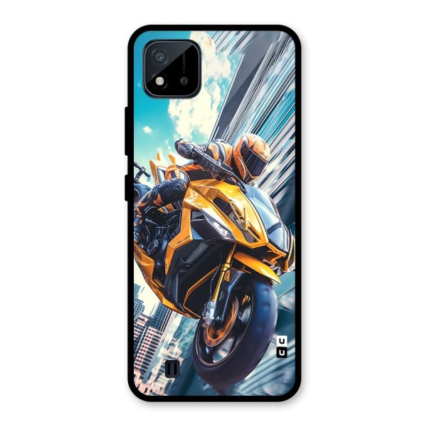 Super Bike Falling Glass Back Case for Realme C11 2021