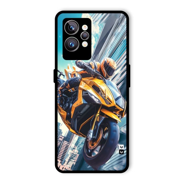 Super Bike Falling Glass Back Case for Realme GT2 Pro