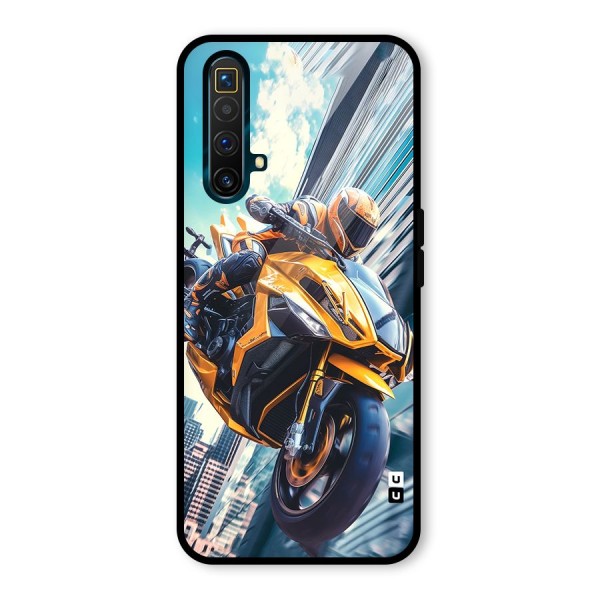 Super Bike Falling Glass Back Case for Realme X3 SuperZoom