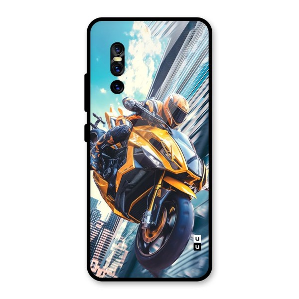 Super Bike Falling Glass Back Case for Vivo V15 Pro