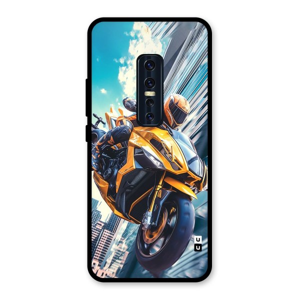 Super Bike Falling Glass Back Case for Vivo V17 Pro