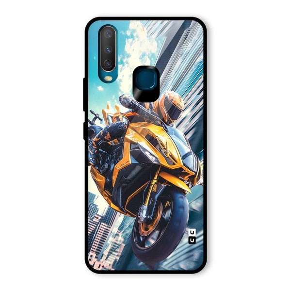 Super Bike Falling Glass Back Case for Vivo Y12