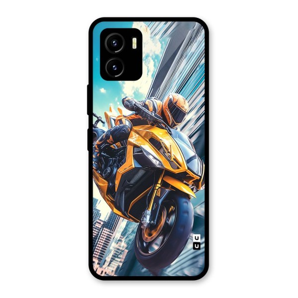 Super Bike Falling Glass Back Case for Vivo Y15s