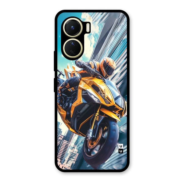 Super Bike Falling Glass Back Case for Vivo Y56