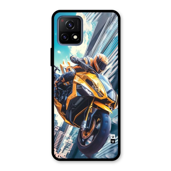 Super Bike Falling Glass Back Case for Vivo Y72 5G