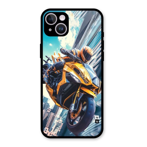 Super Bike Falling Glass Back Case for iPhone 14 Plus