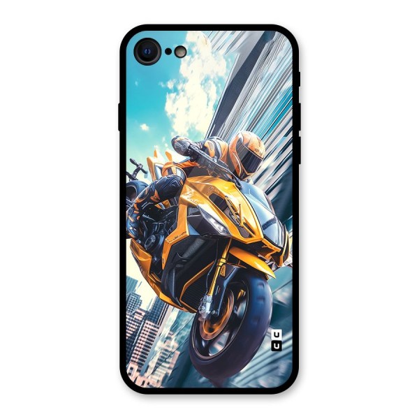 Super Bike Falling Glass Back Case for iPhone 8