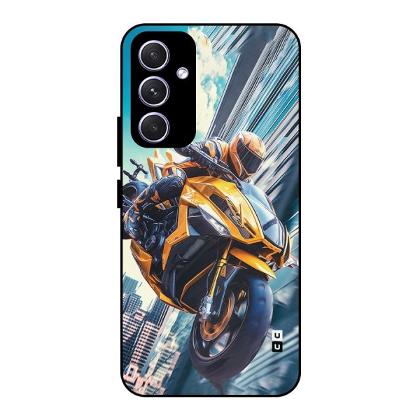 Super Bike Falling Metal Back Case for Galaxy A54