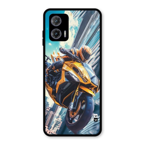 Super Bike Falling Metal Back Case for Moto G73