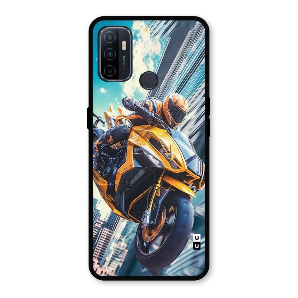 Super Bike Falling Metal Back Case for Oppo A53