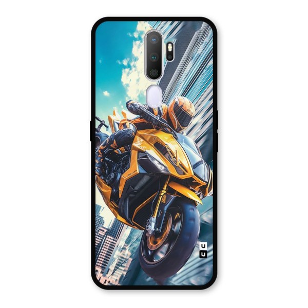 Super Bike Falling Metal Back Case for Oppo A5 (2020)