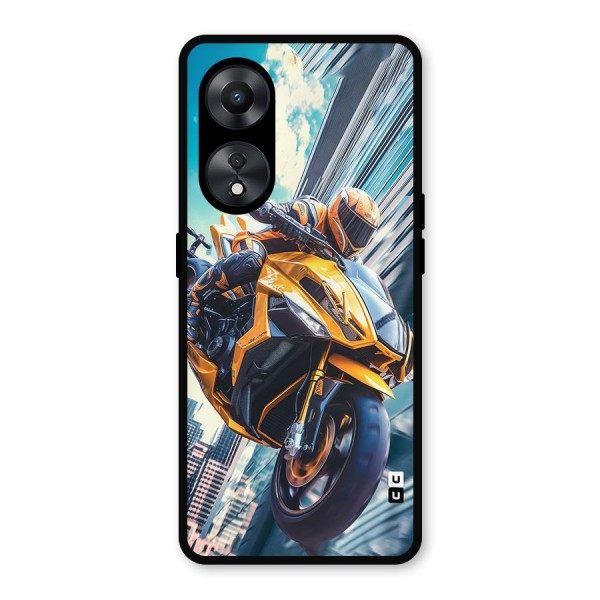 Super Bike Falling Metal Back Case for Oppo A78