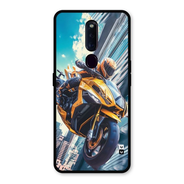 Super Bike Falling Metal Back Case for Oppo F11 Pro