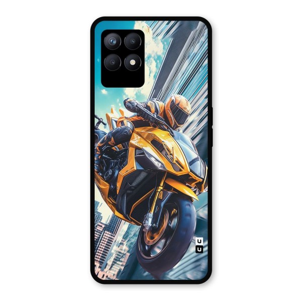 Super Bike Falling Metal Back Case for Realme 8i